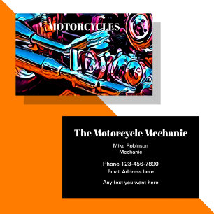 Motorradreparaturmechaniker Bold Zwei Seiten Visitenkarte
