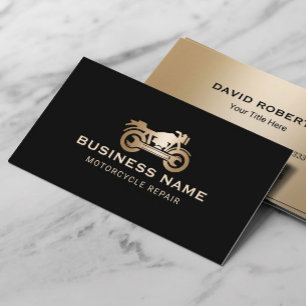 Motorradreparaturservice Modernes Black & Gold Visitenkarte