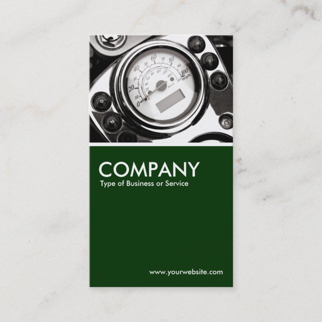 Motorradspeedometer - Dunkelgrün Visitenkarte (Vorderseite)