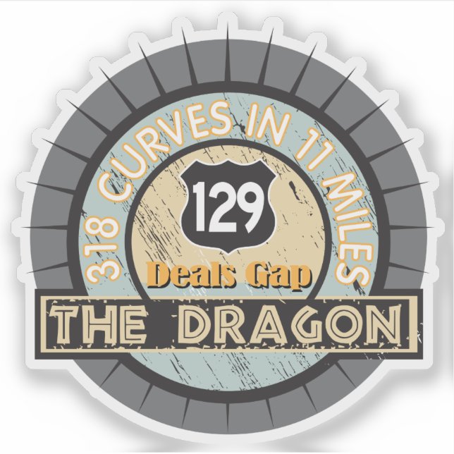 Motorradstraße - der Drache in der Kluft der Dinge Aufkleber (Vorderseite)