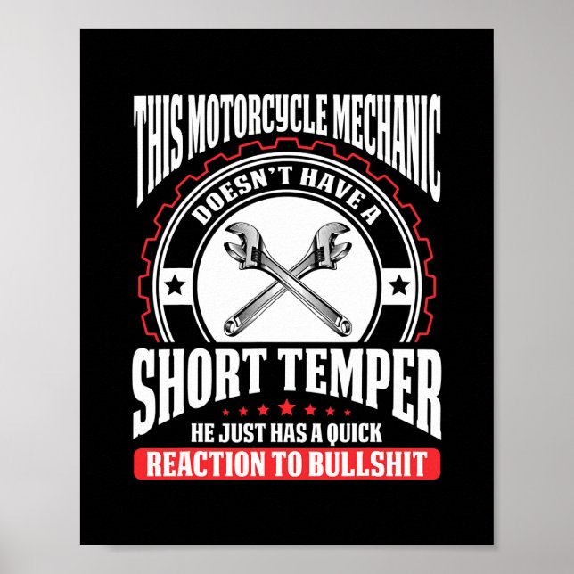 Motorradtechniker Poster (Vorne)