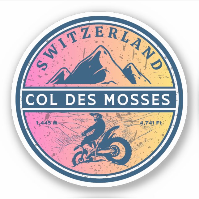 Motorradtour Col des Mosses Aufkleber (Vorderseite)