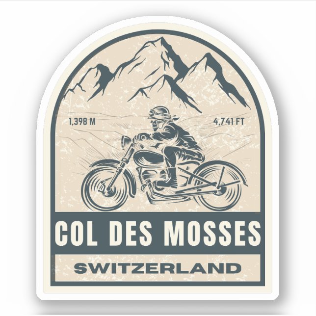 Motorradtour Col des Mosses Aufkleber (Vorderseite)