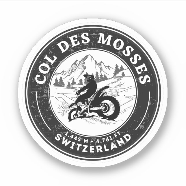 Motorradtour Col des Mosses Aufkleber (Vorderseite)