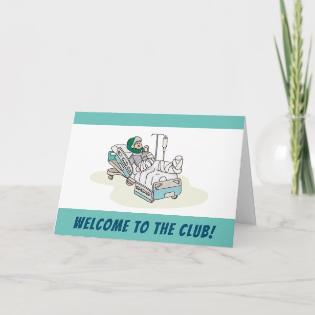 Motorradunfall erhält gute Karte lustig (Vorderseite)