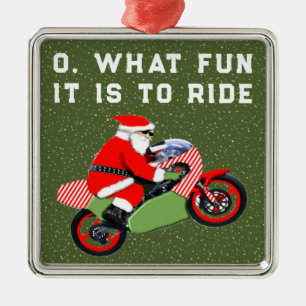 Motorradweihnachtskollektiv Silbernes Ornament