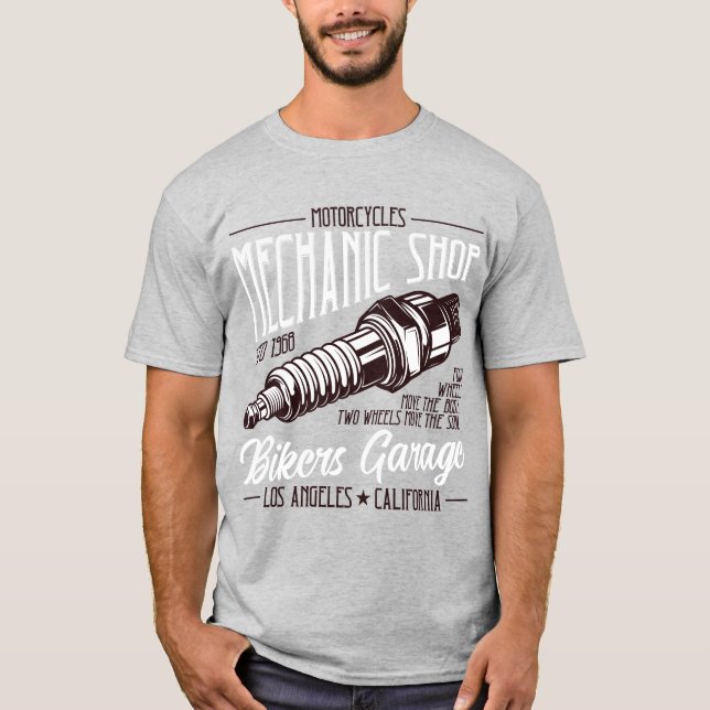 Motorradwerkstatt T-Shirt (Vorderseite)