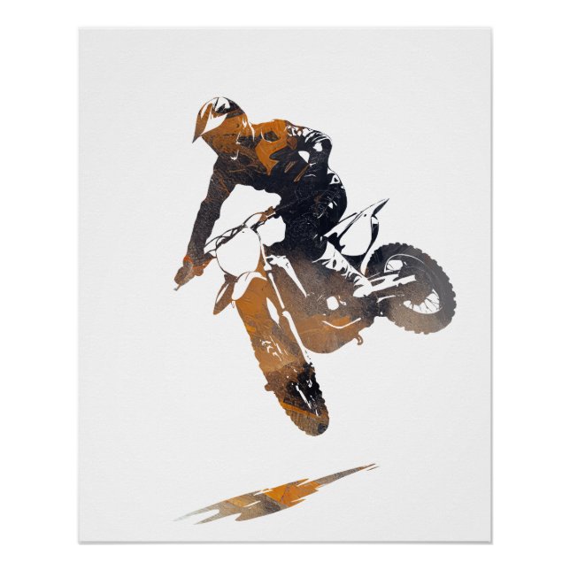 Motorradwettbewerb Silhouette Poster (Vorderseite)