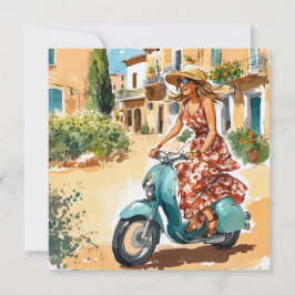 Motorroller auf Sardinien Feiertagskarte