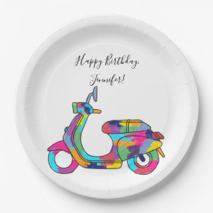 Motorroller Moped Custom Message Pappteller