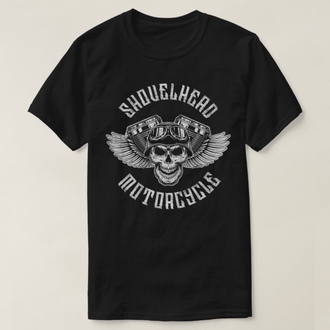 Motorschädel und Flügel T-Shirt (Design vorne)