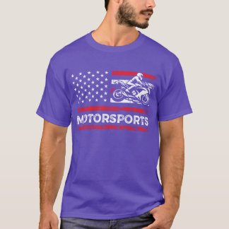 Motorsport-Amerikanische-Flagge-Rennsport-Junge T-Shirt