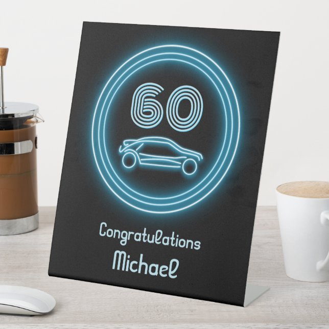 Motorsport Fast Car Thema - jede Zahl Maskuline Sockelschild (In Situ)