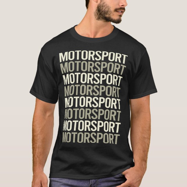 Motorsport mit weißem Text T-Shirt (Vorderseite)