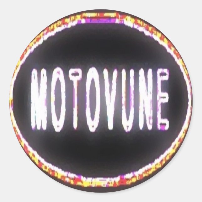 MOTOVUNE Neon Runder Aufkleber (Vorderseite)