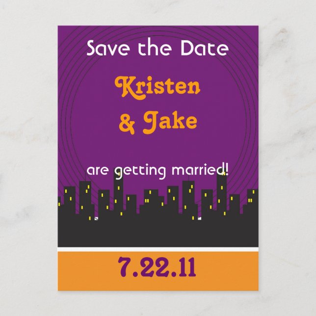 Motown Lila Ankündigungspostkarte (Vorderseite)