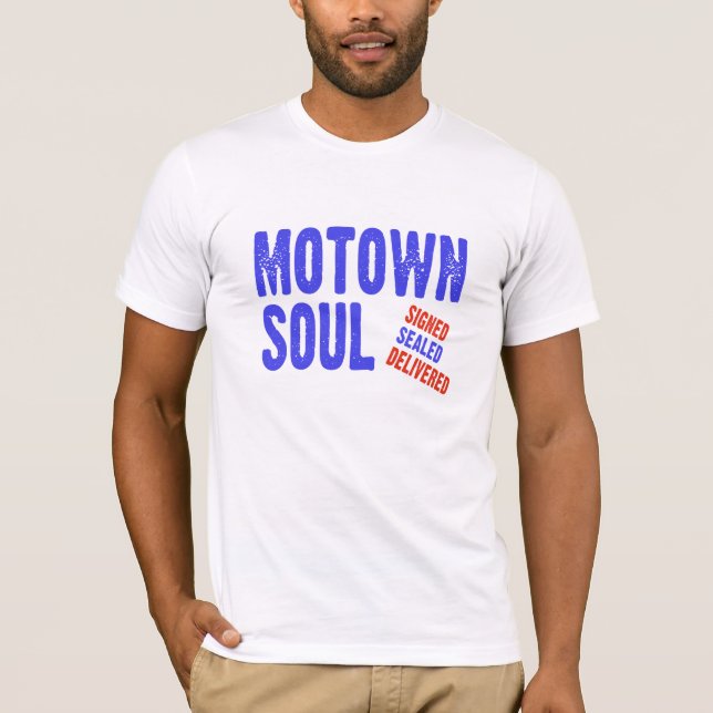 Motown Soul Musik signiert Sealed Delivered T-Shirt (Vorderseite)