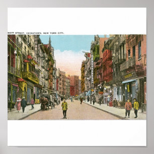 Mott Straße, CHINATOWN, New York City (Vintag) Poster