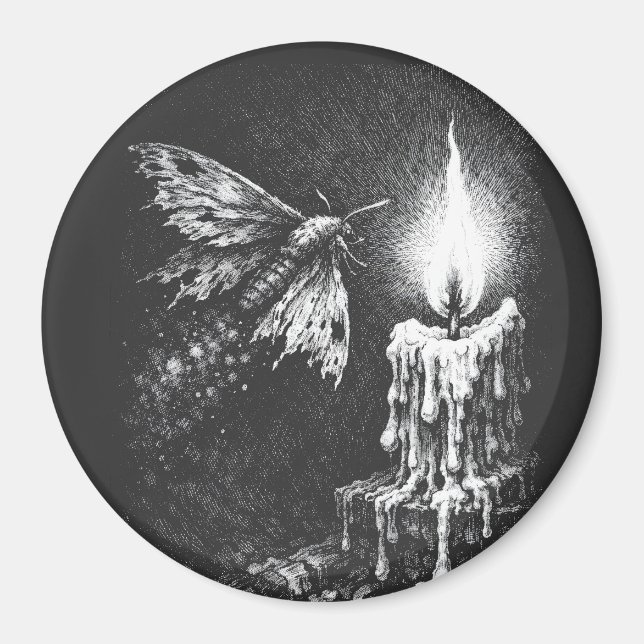 Motte zur Flamme — von BurnsInHell Magnet (Vorne)