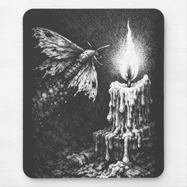 Motte zur Flamme — von BurnsInHell Mousepad (Vorne)