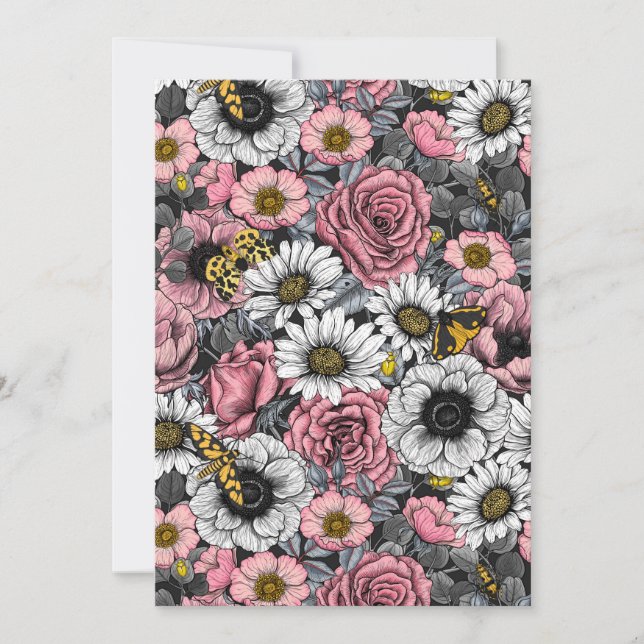 Motten auf der Blume mischen in Rosa und Grau (Vorderseite)