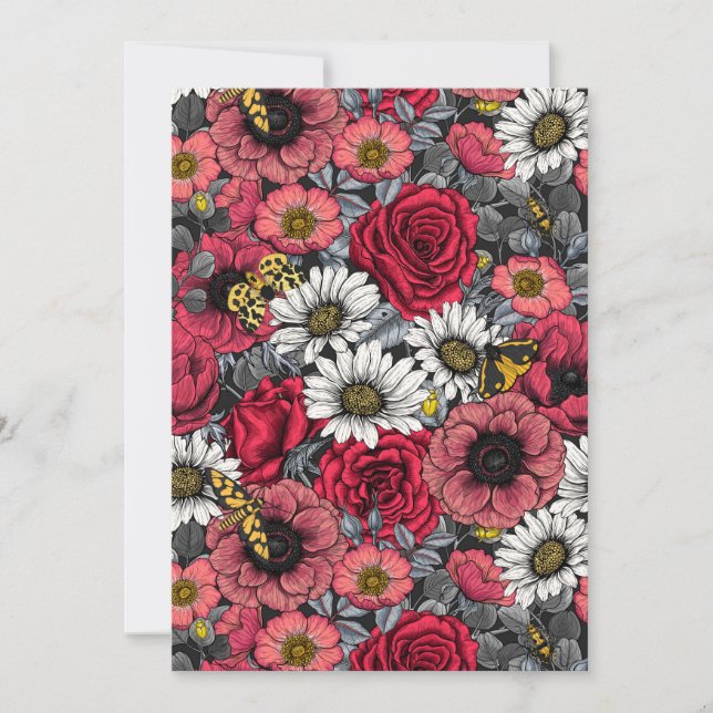Motten auf der Blume mischen in Rot und Grau (Vorderseite)