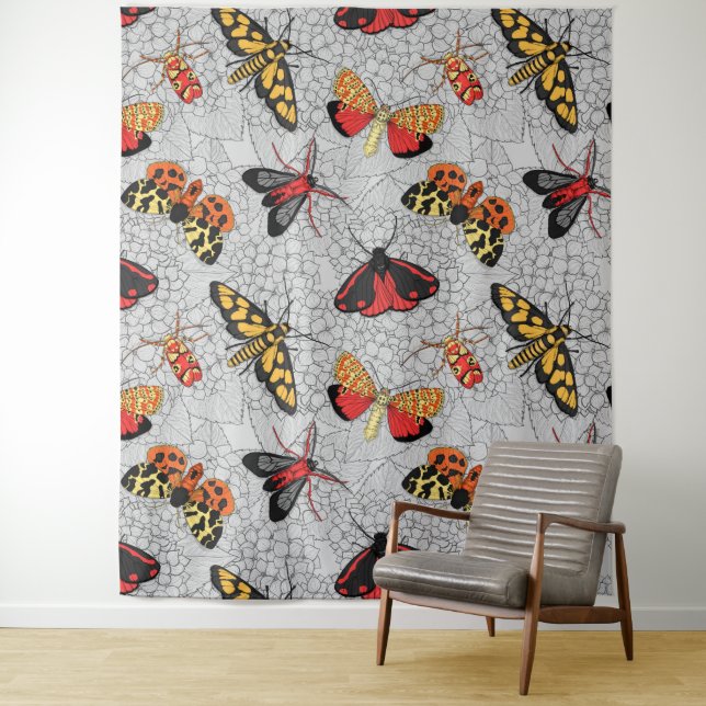 Motten auf Hydrangea Wandteppich (Beispiel)