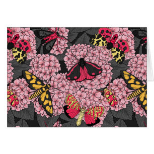 Motten auf rosa Hydrangea