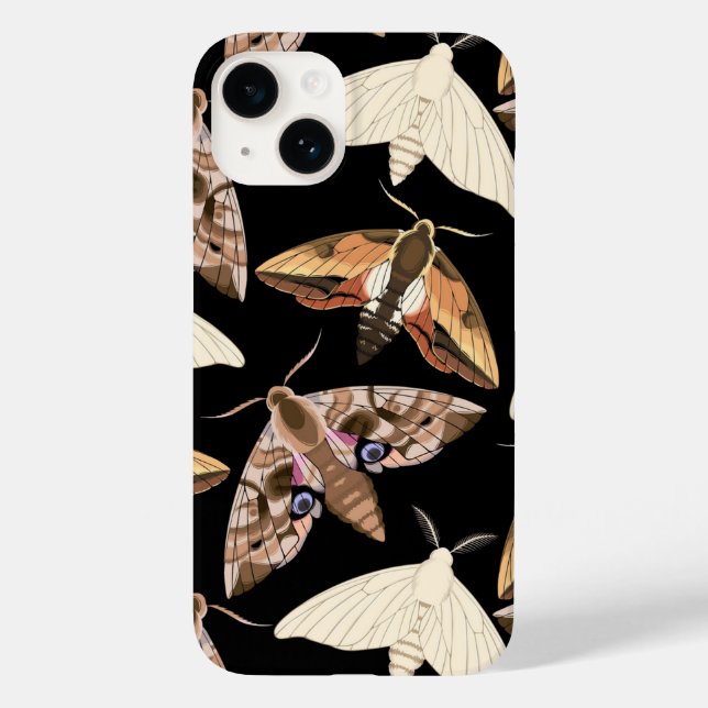 Motten auf schwarz Case-Mate iPhone hülle (Rückseite)