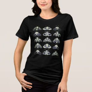 Motten in Schwarz, Weiß und Grau Tri-Blend Shirt