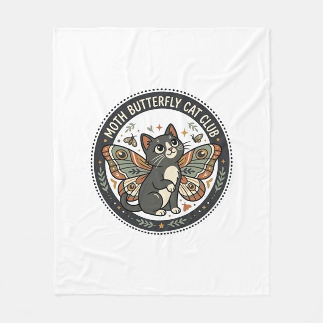 Motten Schmetterling Katze POD Vektor Kunst - Mott Fleecedecke (Vorderseite)