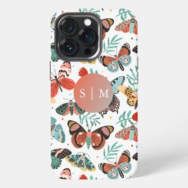 Motten-Schmetterlingsmuster iPhone Hülle (Hinten)