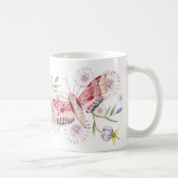 Motten und Blumen Tasse