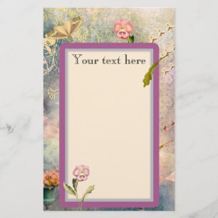 Motten und Stiefmütterchen Personalisiert Romantis Briefpapier