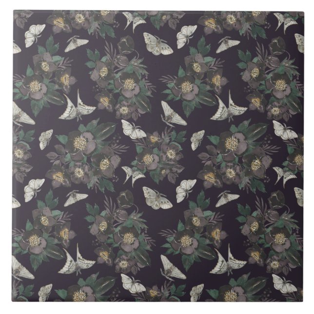 Mottenschmetterlingsmuster Fliese (Vorderseite)