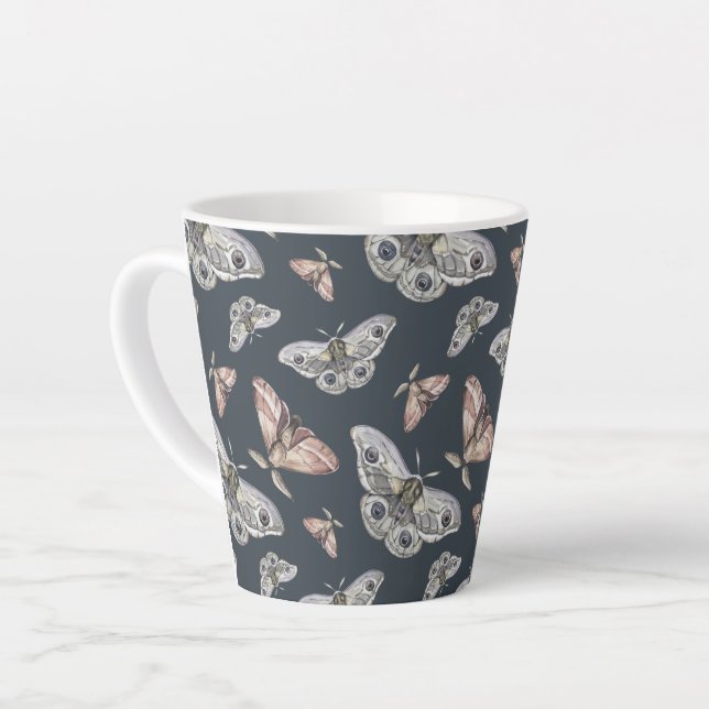 Mottenschmetterlingsmuster Latte-Tasse Milchtasse (Linke Ecke)