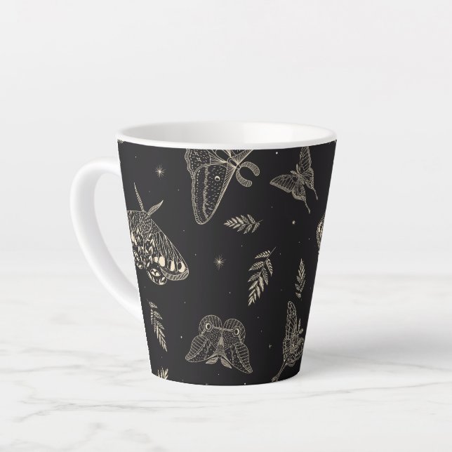 Mottenschmetterlingsmuster Latte-Tasse Milchtasse (Linke Ecke)