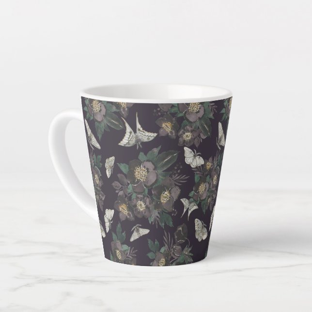 Mottenschmetterlingsmuster Latte-Tasse Milchtasse (Linke Ecke)