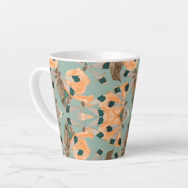 Mottenschmetterlingsmuster Latte-Tasse Milchtasse (Linke Ecke)