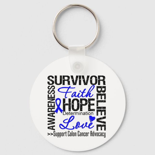 Motto "Colon Cancer Survivors" Schlüsselanhänger (Vorderseite)