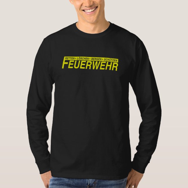 Motto der Feuerwehr rettend Löschgebirge T-Shirt (Vorderseite)