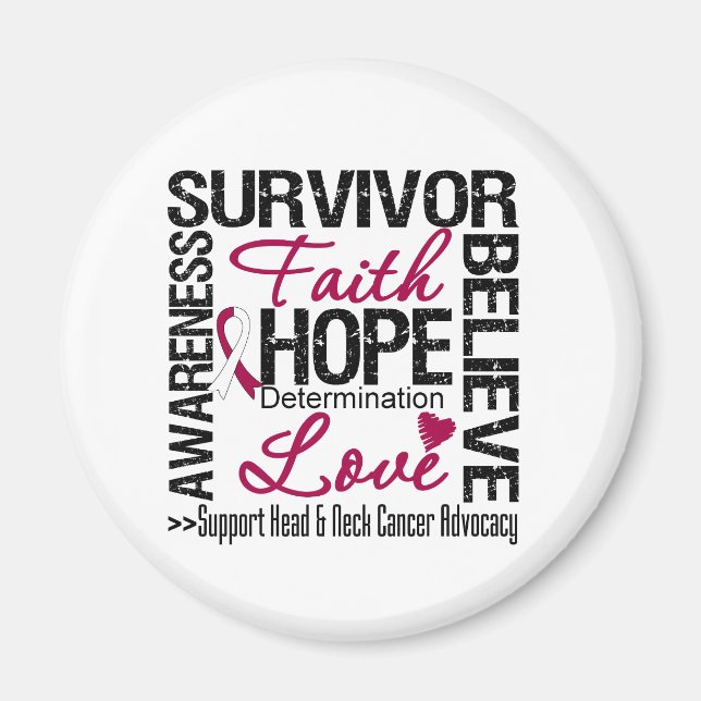 Motto "Head Neck Cancer Survivors" Magnet (Vorne)