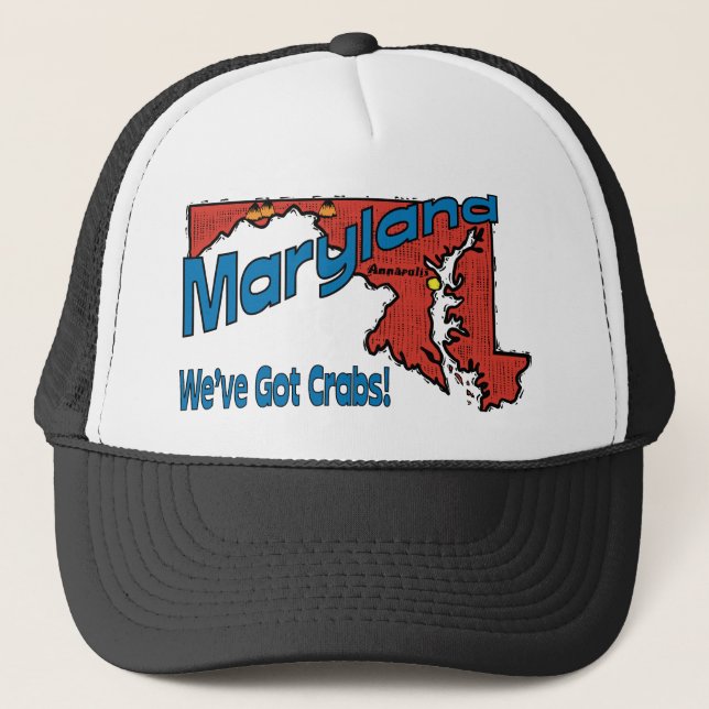 ~ Motto Maryland MD US haben wir Krabben Truckerkappe (Vorderseite)