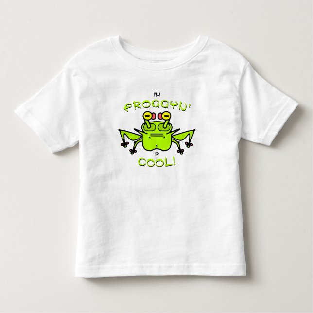 Motto "Sonnige Coolness" (Frosch) v2 Kleinkind T - T-shirt (Vorderseite)