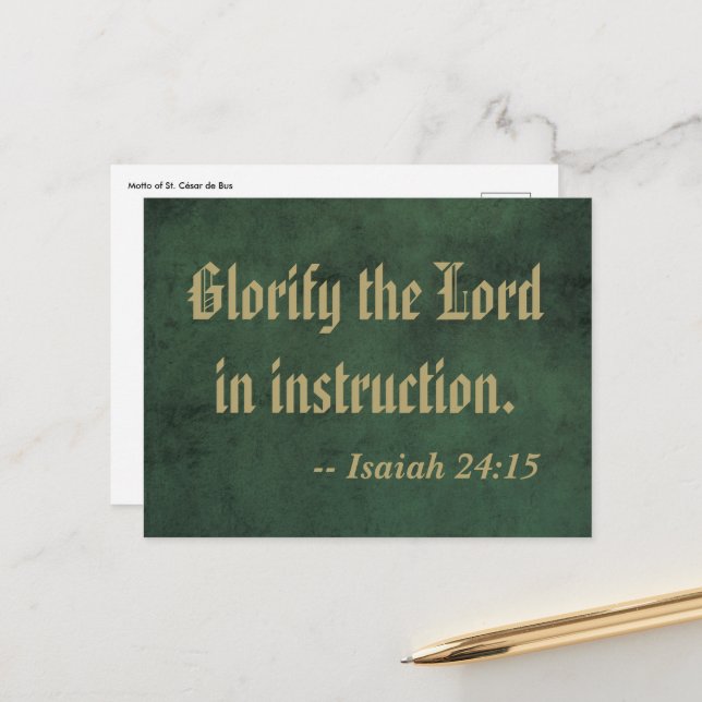 Motto von St. César de Bus (SLE 001) Postkarte (Vorderseite/Rückseite Beispiel)