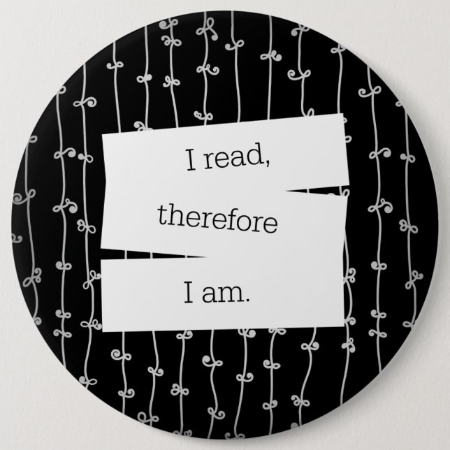 Mottoknopf des Bücherwurms Button (Vorderseite)