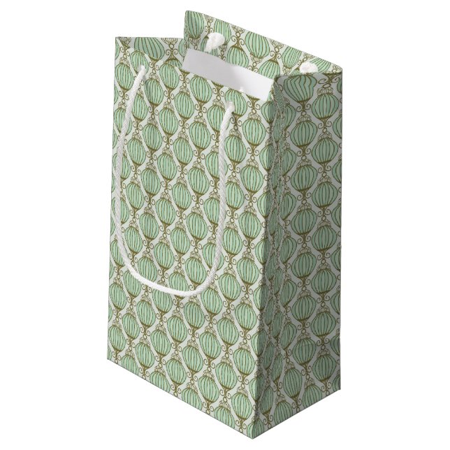 Motton Blau-Muster Kleine Geschenktüte (Rückseite Schrägansicht)