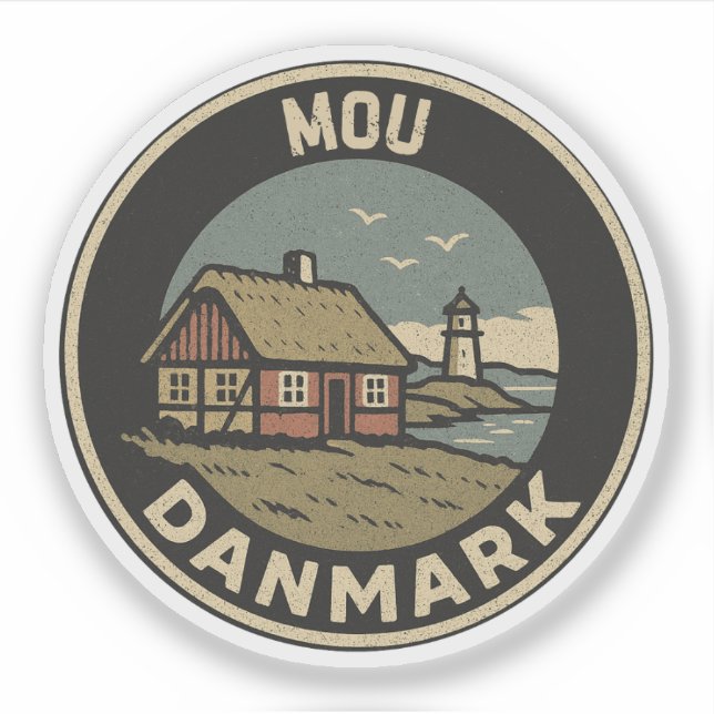 Mou, Dänemark Danmark Aufkleber (Vorderseite)