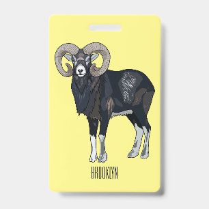 Mouflon-Cartoon Ausweis