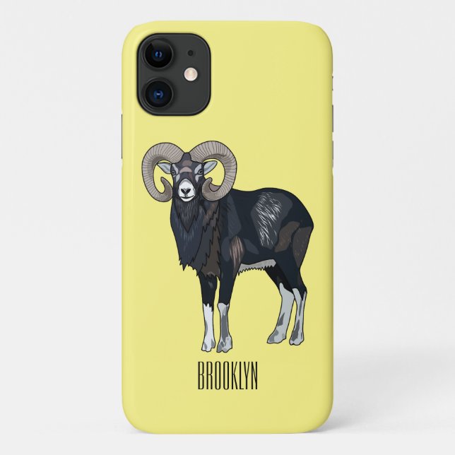 Mouflon-Cartoon Case-Mate iPhone Hülle (Rückseite)